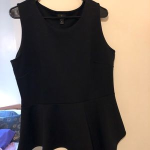 Black Asymmetrical Top; Worthington; W XL